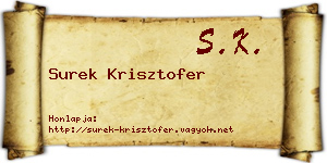 Surek Krisztofer névjegykártya