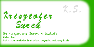 krisztofer surek business card